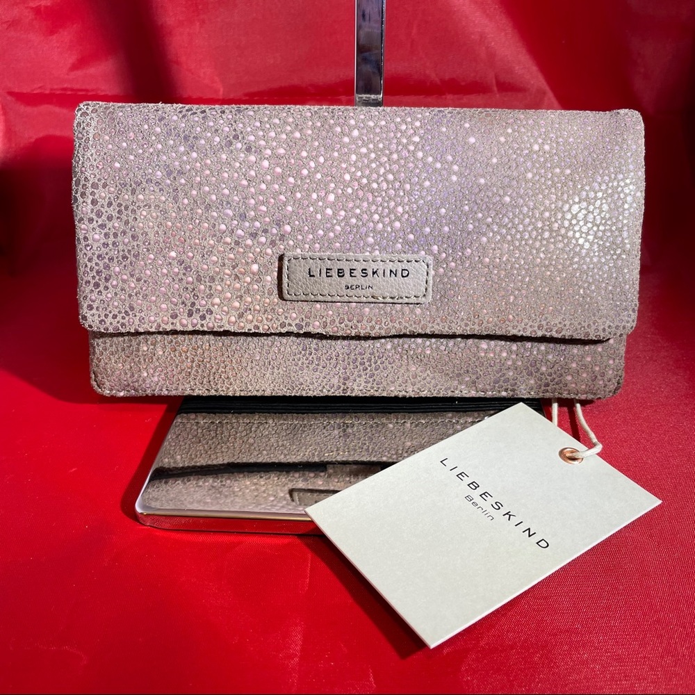 Liebeskind Metallic Pink Sparkle Clutch Wallet